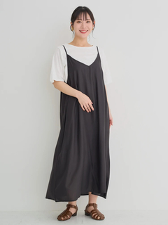 Re-J＆SUPURE(リジェイ＆スプル) |【接触冷感・UV】[SET]Tシャツ×キャミワンピース（無地・ドット柄・花柄）