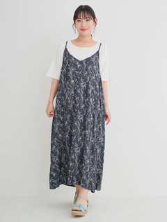 Re-J＆SUPURE(リジェイ＆スプル) |【接触冷感・UV】[SET]Tシャツ×キャミワンピース（無地・ドット柄・花柄）