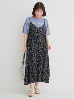 Re-J＆SUPURE(リジェイ＆スプル) |【接触冷感・UV】[SET]Tシャツ×キャミワンピース（無地・ドット柄・花柄）
