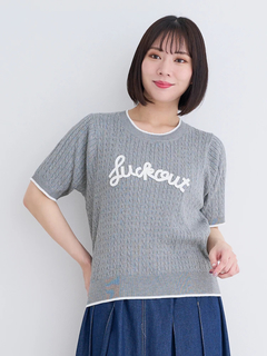Re-J＆SUPURE(リジェイ＆スプル) |ロゴ刺繍ケーブルニットトップス