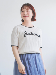 Re-J＆SUPURE(リジェイ＆スプル) |ロゴ刺繍ケーブルニットトップス