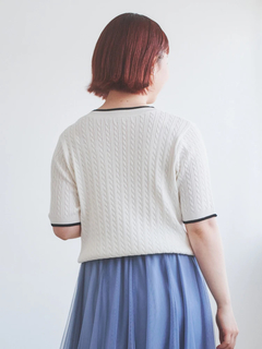 Re-J＆SUPURE(リジェイ＆スプル) |ロゴ刺繍ケーブルニットトップス