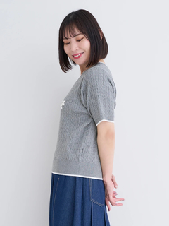 Re-J＆SUPURE(リジェイ＆スプル) |ロゴ刺繍ケーブルニットトップス
