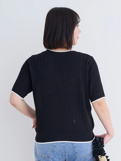 Re-J＆SUPURE(リジェイ＆スプル) |ロゴ刺繍ケーブルニットトップス