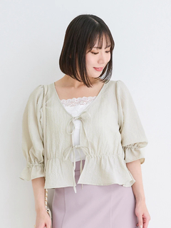 Re-J＆SUPURE(リジェイ＆スプル) |【WEB限定】ビジュージョーゼットリボンカーディガン