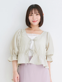 Re-J＆SUPURE(リジェイ＆スプル) |【WEB限定】ビジュージョーゼットリボンカーディガン