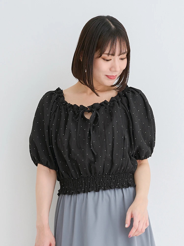 輝く高品質な WEB限定】[前後2WAY]ビジュージョーゼットオフショルブラウス その他