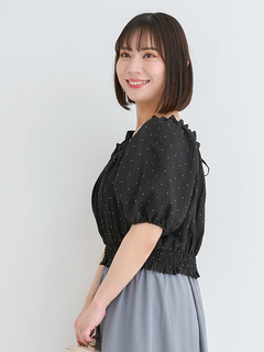 Re-J＆SUPURE(リジェイ＆スプル) |【WEB限定】[前後2WAY]ビジュージョーゼットオフショルブラウス