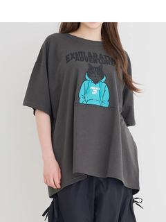 Re-J＆SUPURE(リジェイ＆スプル) |ミニ裏毛ネコプリントTシャツ