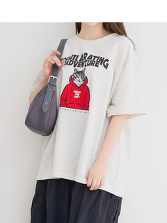 Re-J＆SUPURE(リジェイ＆スプル) |ミニ裏毛ネコプリントTシャツ