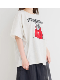 Re-J＆SUPURE(リジェイ＆スプル) |ミニ裏毛ネコプリントTシャツ