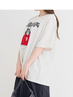 Re-J＆SUPURE(リジェイ＆スプル) |ミニ裏毛ネコプリントTシャツ