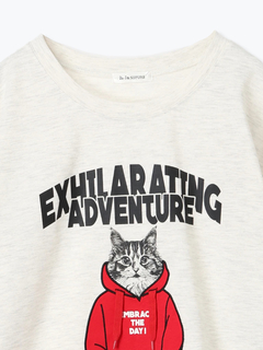 Re-J＆SUPURE(リジェイ＆スプル) |ミニ裏毛ネコプリントTシャツ