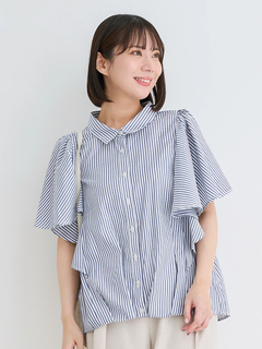 Re-J＆SUPURE(リジェイ＆スプル) |フレアスリーブブラウス（ストライプ柄・チェック柄）
