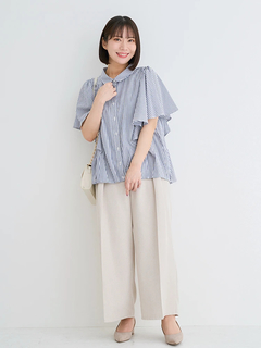 Re-J＆SUPURE(リジェイ＆スプル) |フレアスリーブブラウス（ストライプ柄・チェック柄）