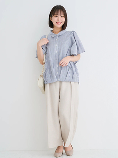 Re-J＆SUPURE(リジェイ＆スプル) |フレアスリーブブラウス（ストライプ柄・チェック柄）