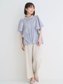 Re-J＆SUPURE(リジェイ＆スプル) |フレアスリーブブラウス（ストライプ柄・チェック柄）