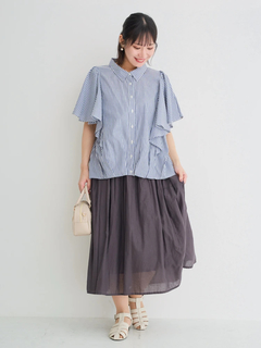 Re-J＆SUPURE(リジェイ＆スプル) |フレアスリーブブラウス（ストライプ柄・チェック柄）