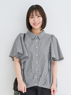 Re-J＆SUPURE(リジェイ＆スプル) |フレアスリーブブラウス（ストライプ柄・チェック柄）
