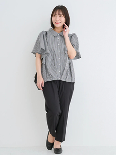 Re-J＆SUPURE(リジェイ＆スプル) |フレアスリーブブラウス（ストライプ柄・チェック柄）