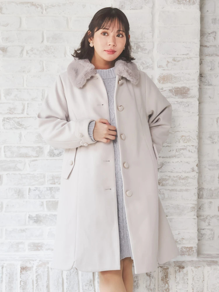 Re-J＆SUPURE(リジェイ＆スプル) |2WAYウール混フェイクファーコート