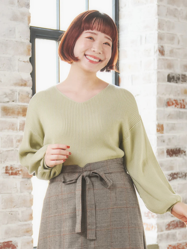 Re-J＆SUPURE(リジェイ＆スプル) |Vネックミルキーニットトップス