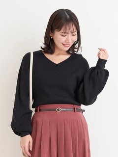 Re-J＆SUPURE(リジェイ＆スプル) |Vネックミルキーニットトップス