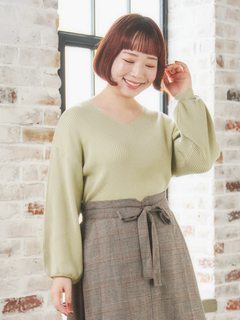 Re-J＆SUPURE(リジェイ＆スプル) |Vネックミルキーニットトップス