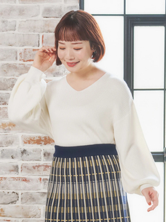 Re-J＆SUPURE(リジェイ＆スプル) |Vネックミルキーニットトップス