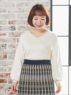 Re-J＆SUPURE(リジェイ＆スプル) |Vネックミルキーニットトップス