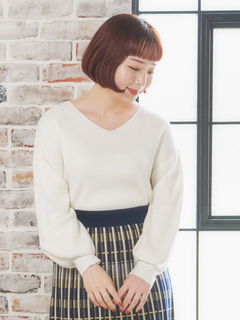 Re-J＆SUPURE(リジェイ＆スプル) |Vネックミルキーニットトップス