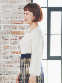 Re-J＆SUPURE(リジェイ＆スプル) |Vネックミルキーニットトップス