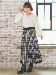 Re-J＆SUPURE(リジェイ＆スプル) |Vネックミルキーニットトップス