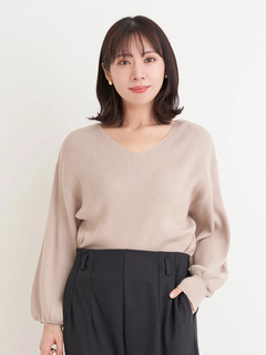 Re-J＆SUPURE(リジェイ＆スプル) |Vネックミルキーニットトップス