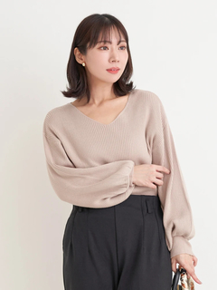 Re-J＆SUPURE(リジェイ＆スプル) |Vネックミルキーニットトップス