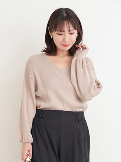 Re-J＆SUPURE(リジェイ＆スプル) |Vネックミルキーニットトップス