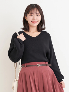 Re-J＆SUPURE(リジェイ＆スプル) |Vネックミルキーニットトップス