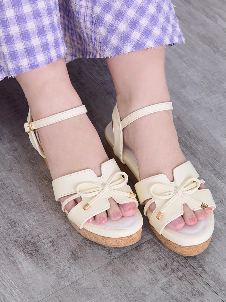 Re-J＆SUPURE(リジェイ＆スプル) |【la farfa SHOES/ラ・ファーファシューズ】リボンウエッジサンダル