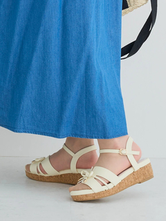 Re-J＆SUPURE(リジェイ＆スプル) |【la farfa SHOES/ラ・ファーファシューズ】リボンウエッジサンダル