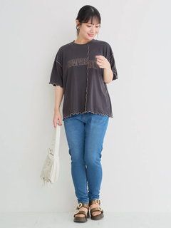 Re-J＆SUPURE(リジェイ＆スプル) |リメイク風ロゴプリントメローTシャツ