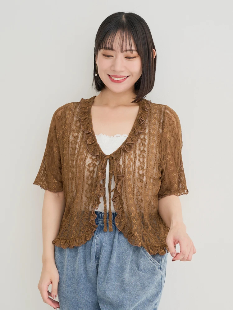 Re-J＆SUPURE(リジェイ＆スプル) |【WEB限定】レースフリルカーディガン
