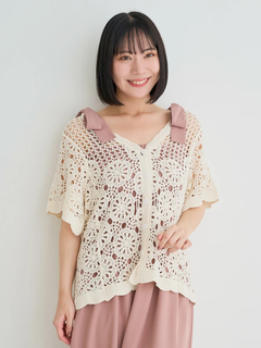 Re-J＆SUPURE(リジェイ＆スプル) |【WEB限定】透かし編み花柄カーディガン