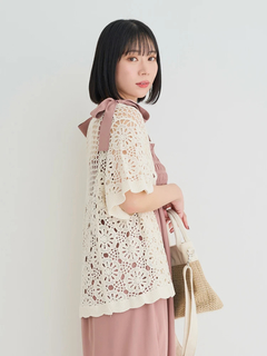 Re-J＆SUPURE(リジェイ＆スプル) |【WEB限定】透かし編み花柄カーディガン