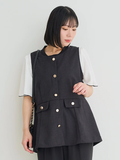 Water Repellentストレッチ ペプラムベスト 新品】Water Repellentストレッチ ペプラムベスト