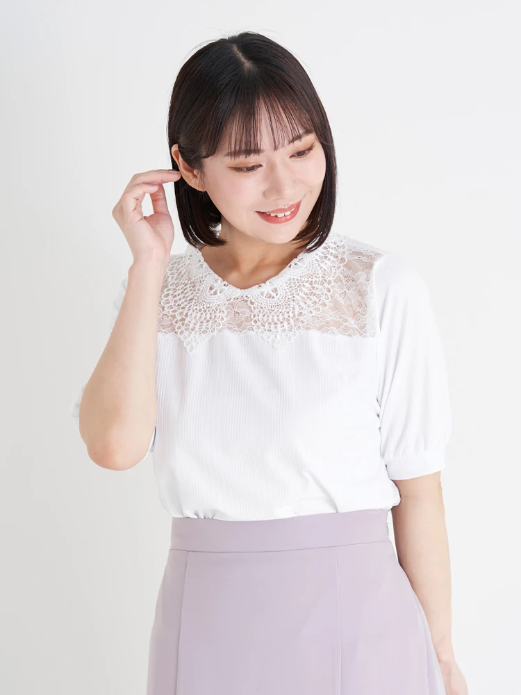 トップス Y チュールハイネックレイヤードトップス la primavera online store