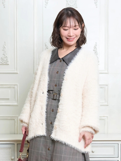 Re-J＆SUPURE(リジェイ＆スプル) |シャギーニットVネックゆるカーディガン