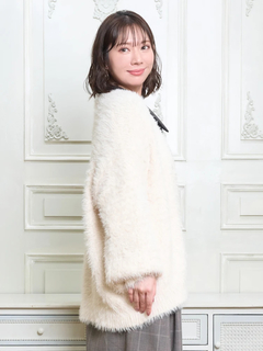 Re-J＆SUPURE(リジェイ＆スプル) |シャギーニットVネックゆるカーディガン