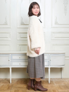 Re-J＆SUPURE(リジェイ＆スプル) |シャギーニットVネックゆるカーディガン