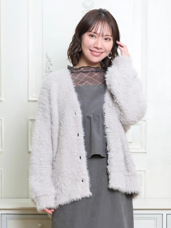 Re-J＆SUPURE(リジェイ＆スプル) |シャギーニットVネックゆるカーディガン