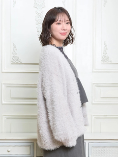 Re-J＆SUPURE(リジェイ＆スプル) |シャギーニットVネックゆるカーディガン